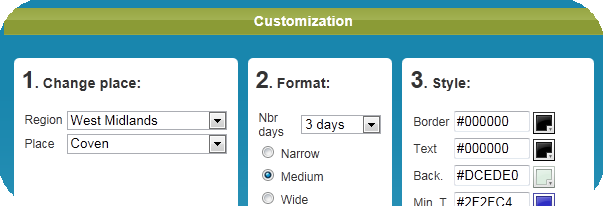 Eastleigh weather configurator