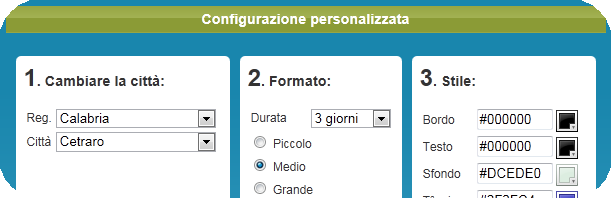 Odanah weather configurator